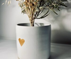 Pot à ustensiles coeur